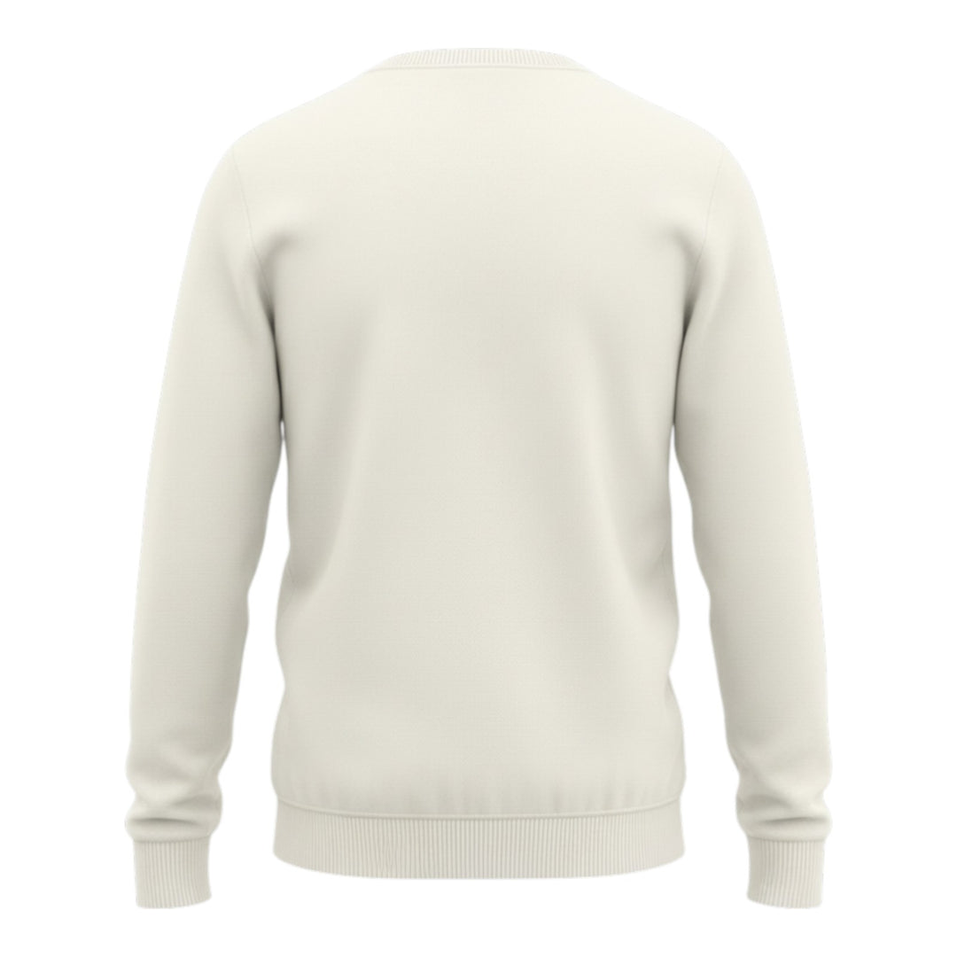 Crew Neck Long Sleeve Combed Cotton Pearl White
