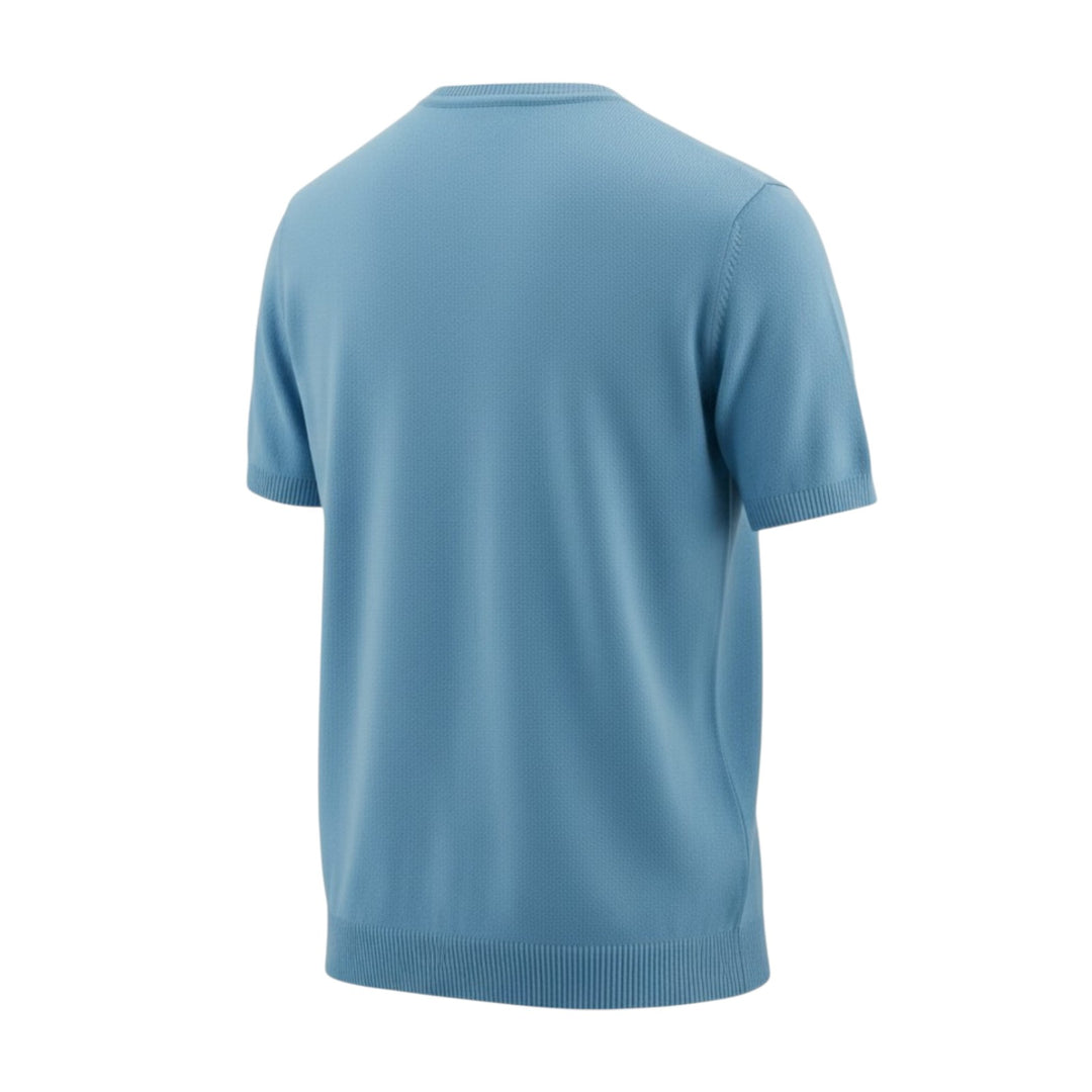 Crew Neck Short Sleeve Combed Cotton Wave