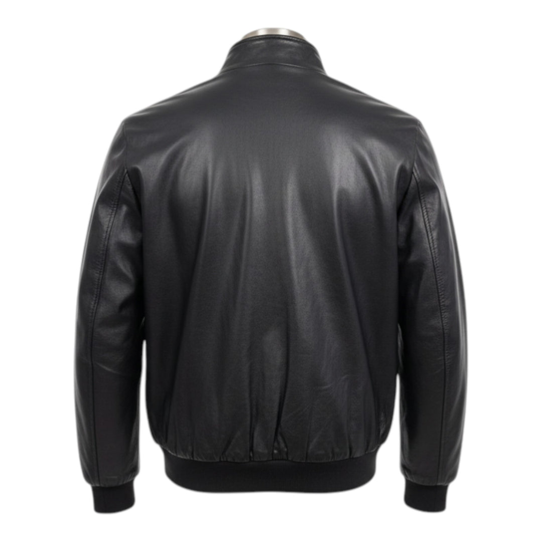 Giubotto Modello Baracuta Vera Pelle Nero