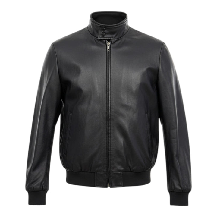 Giubotto Modello Baracuta Vera Pelle Nero