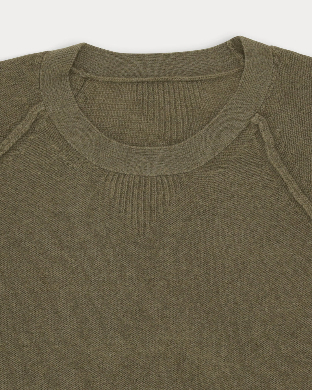 HARVARD WOOL CREWNECK SWEATER RAGLAN SLEEVES ARMY GREEN