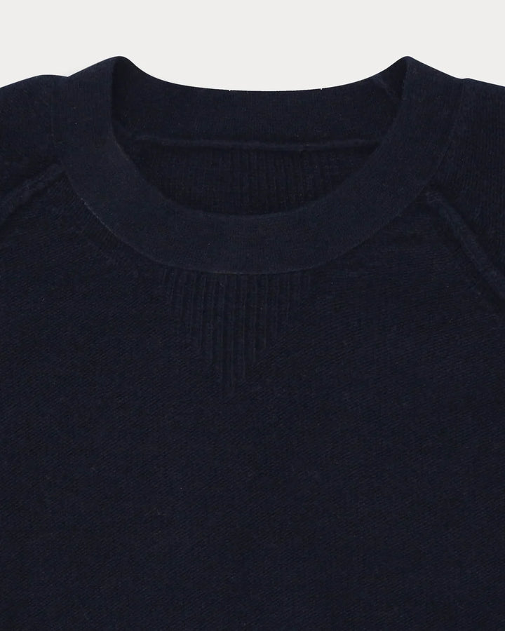 HARVARD WOOL CREWNECK SWEATER RAGLAN SLEEVES NAVY