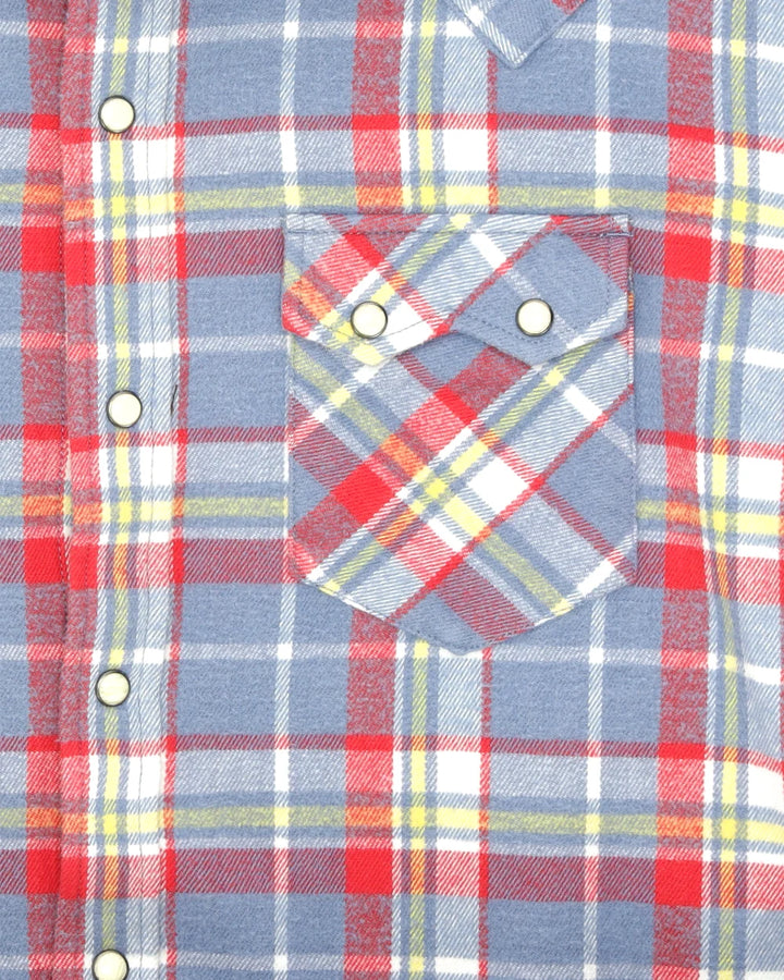 JOSH CHECKED COTTON WESTERN SHIRT RED/GREY