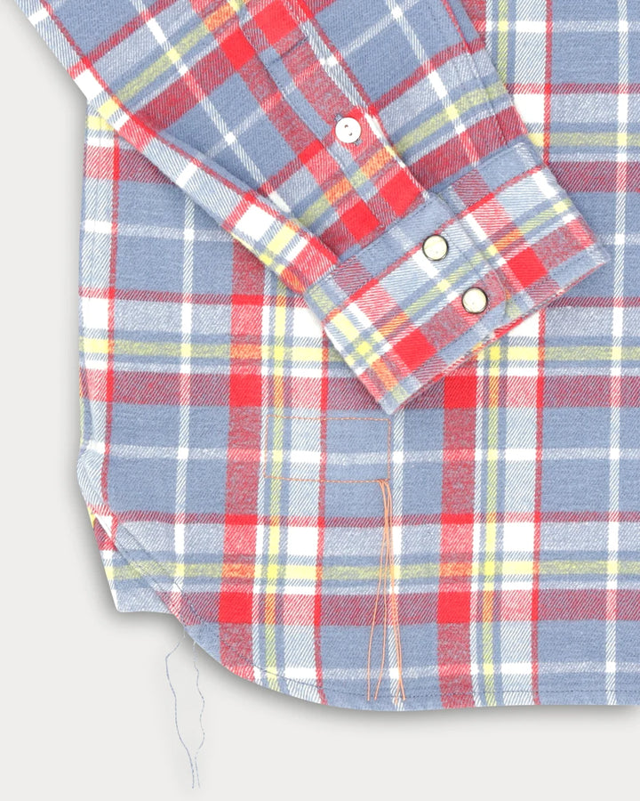 JOSH CHECKED COTTON WESTERN SHIRT RED/GREY