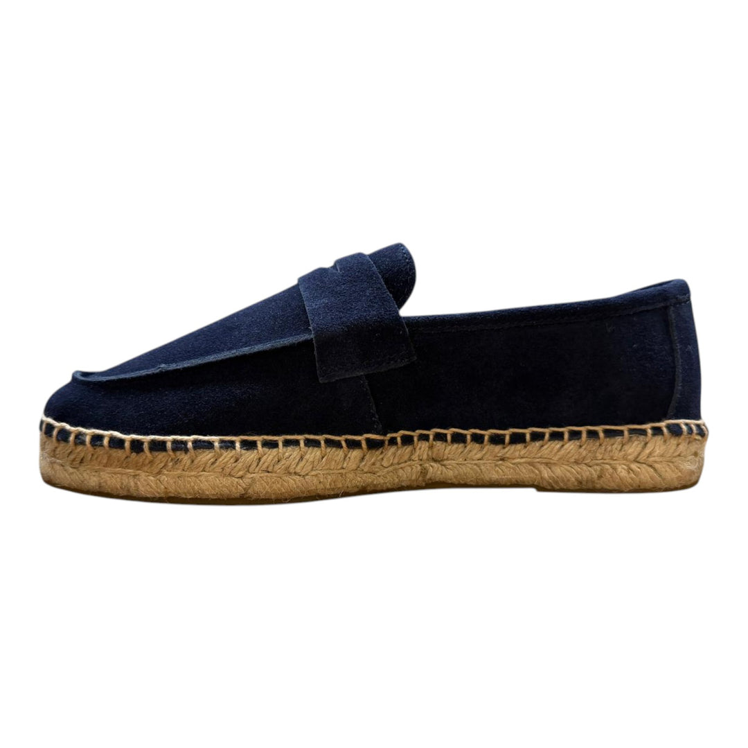 Mocassini Vera Pelle Scamosciata Suola Gomma Blu Navy