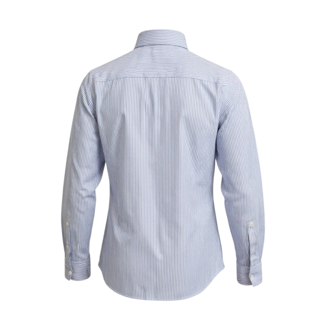 CAMICIA OXFORD BOTTON DOWN RIGHE BLU