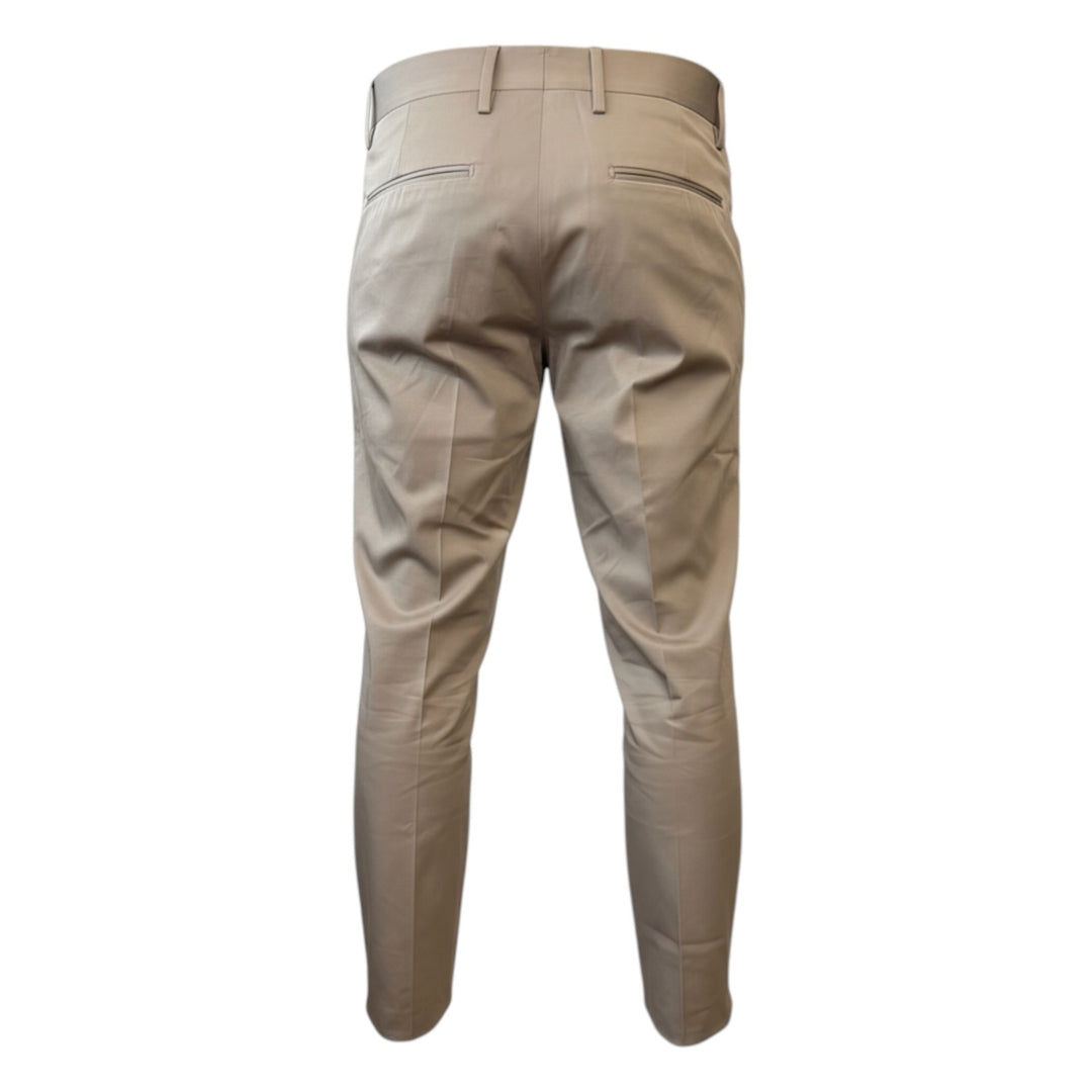 Slim Fit Cropped Slant Pocket Trousers Taupe