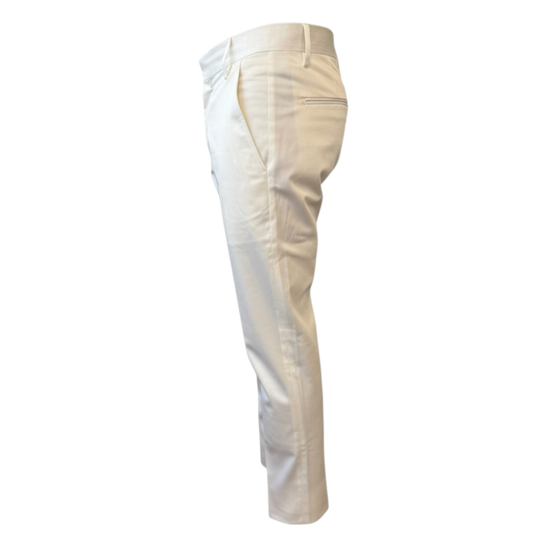 Slim Fit Cropped Slant Pocket Trousers Off White