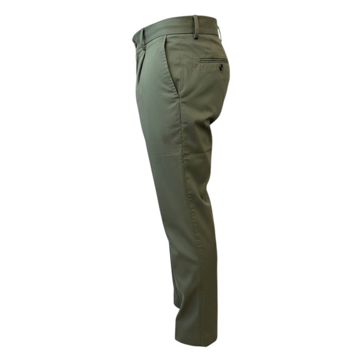 Ultralight Trousers with Elasticated Waist and Pleats Green Military