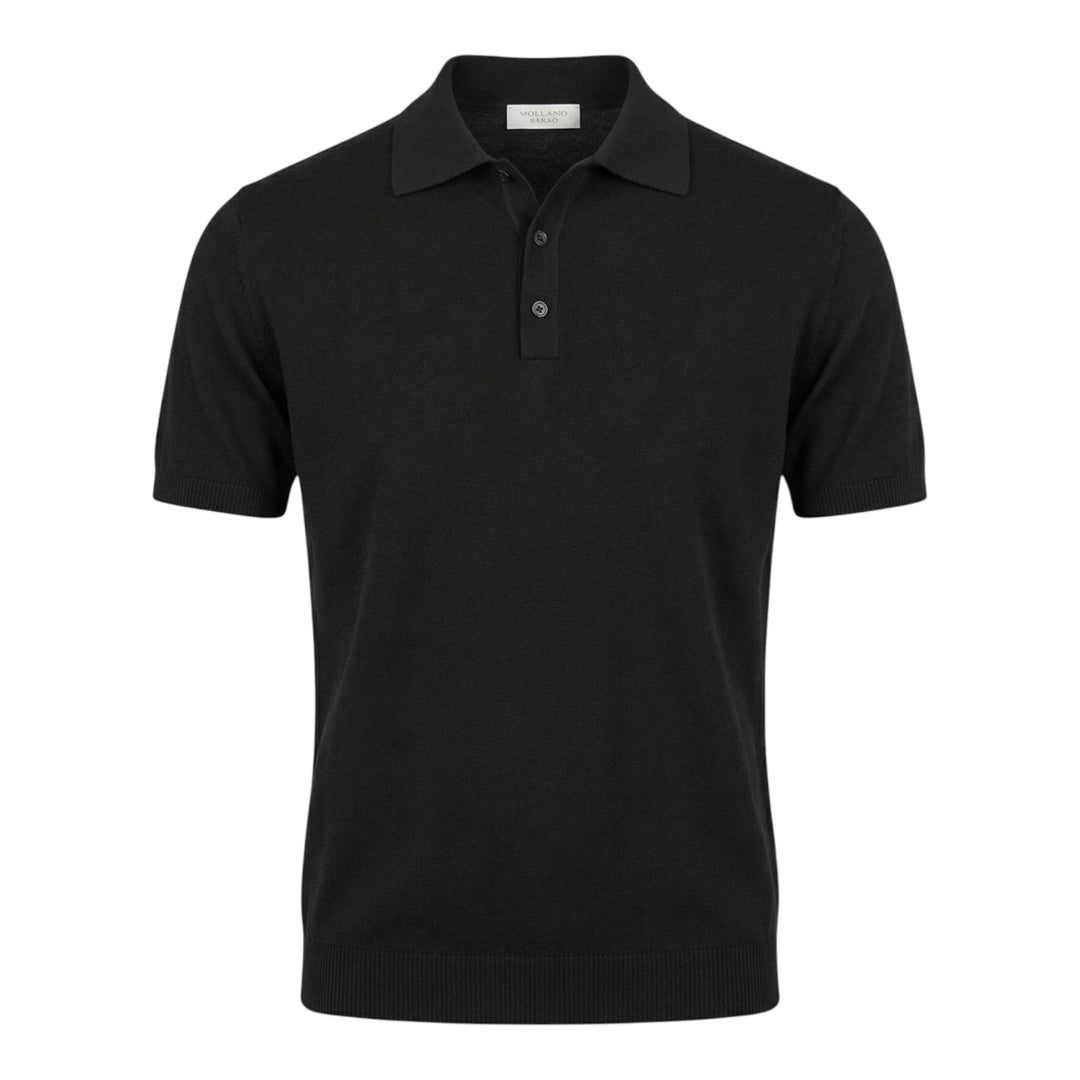 Anthracite Combed Cotton Short Sleeve Polo Shirt