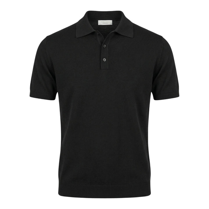 Anthracite Combed Cotton Short Sleeve Polo Shirt