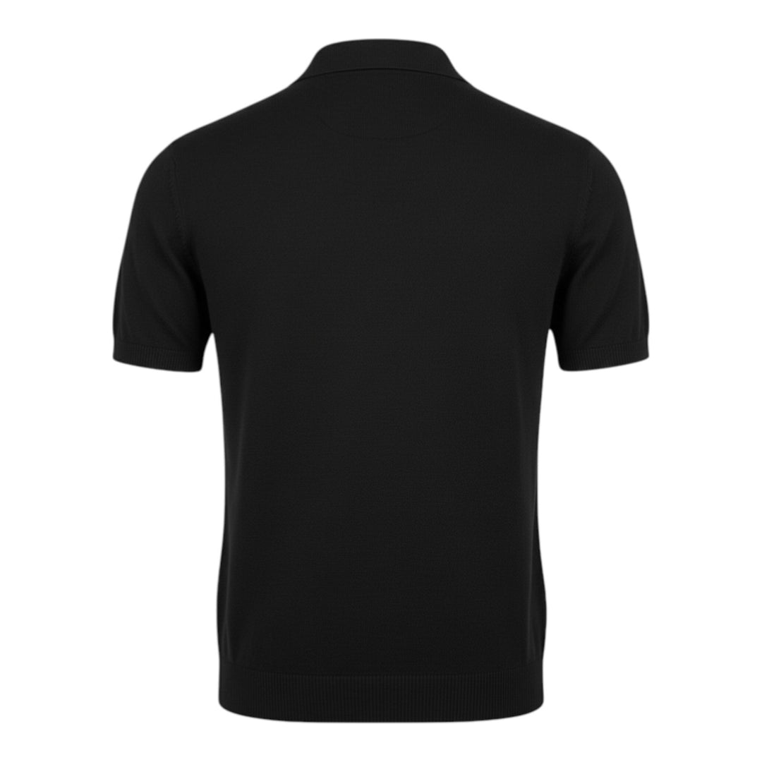 Anthracite Combed Cotton Short Sleeve Polo Shirt