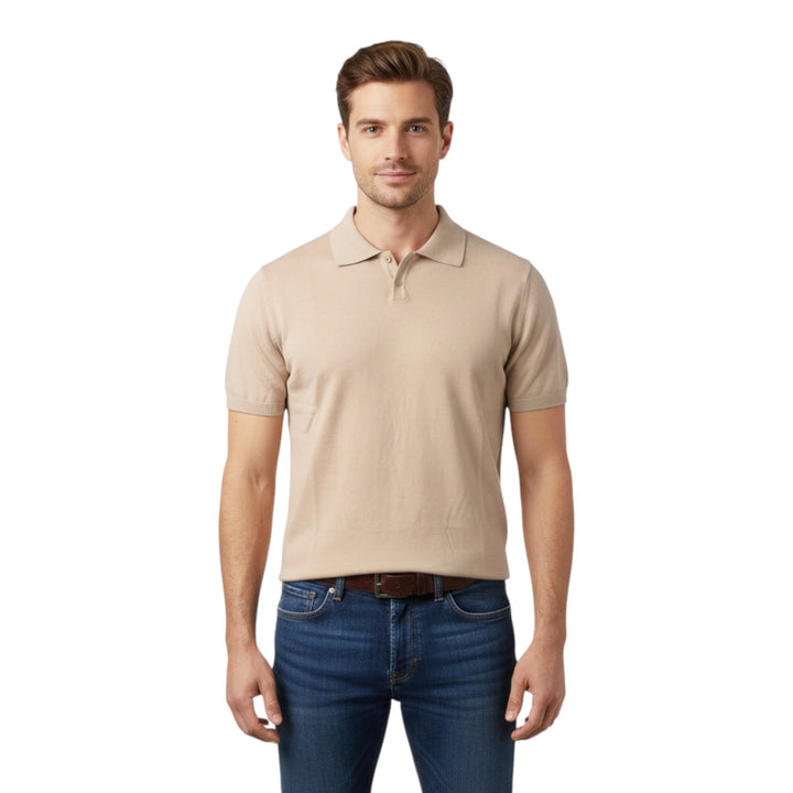 Short Sleeve Combed Cotton Rope Polo Shirt