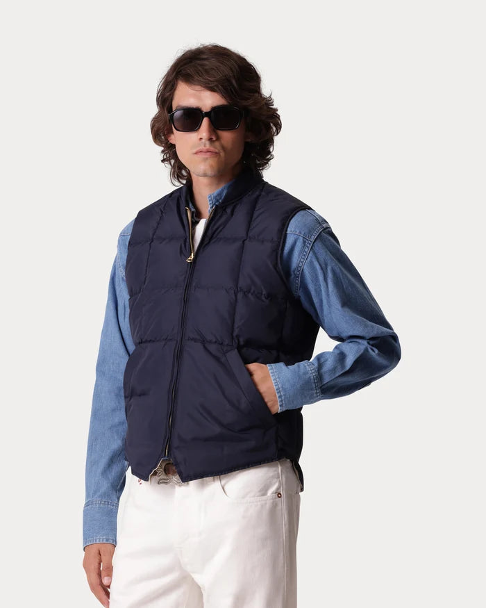 VEST1 SLEEVELESS NYLON GILET BLUE