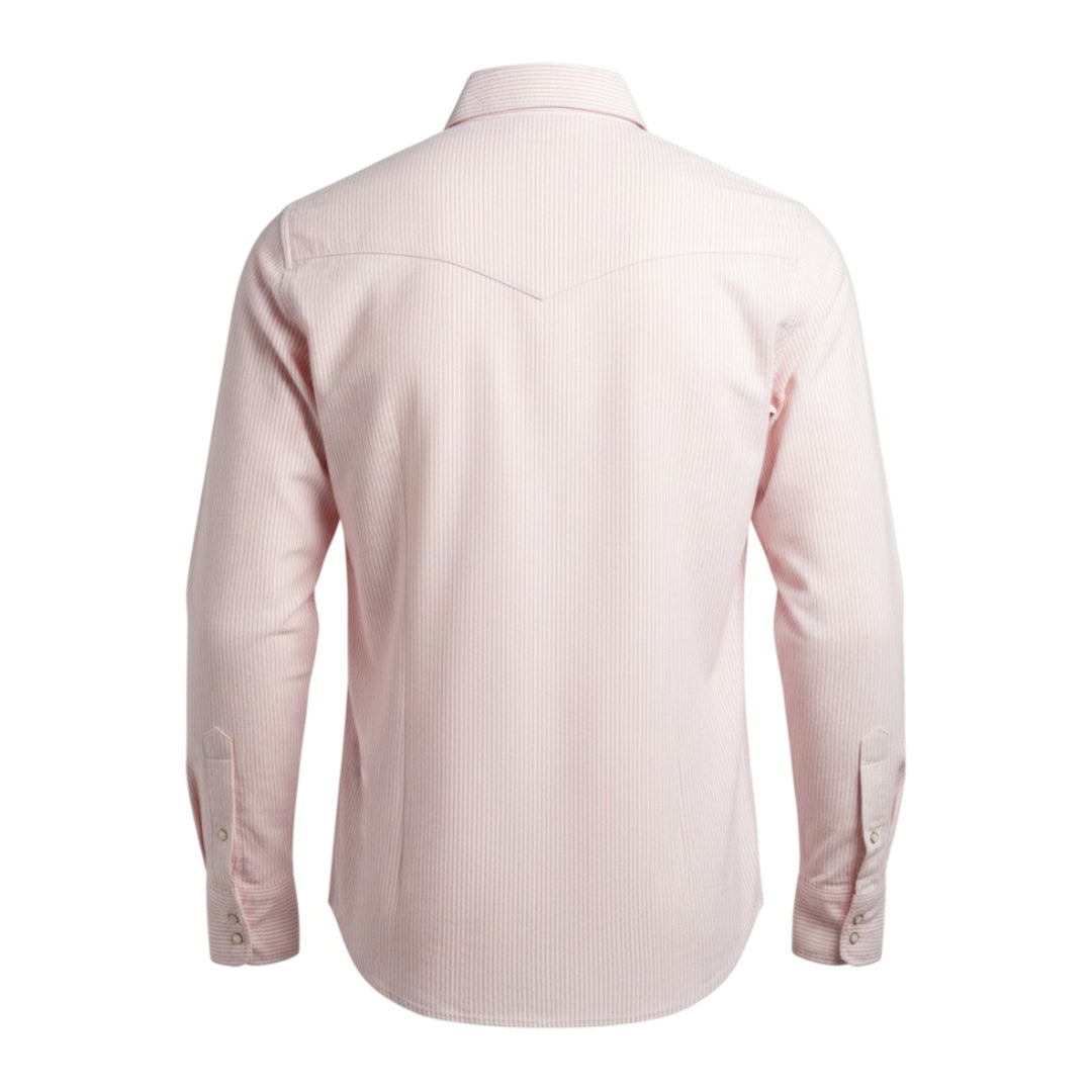 Western Oxford Shirt Flagstaf Striped White-Pink