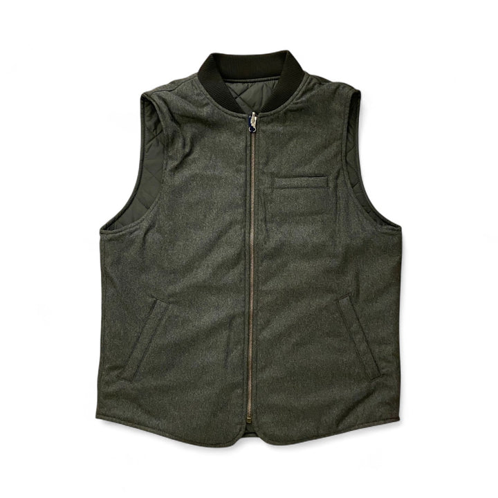 WOOL VEST REVERSIBILE OWL VERDE