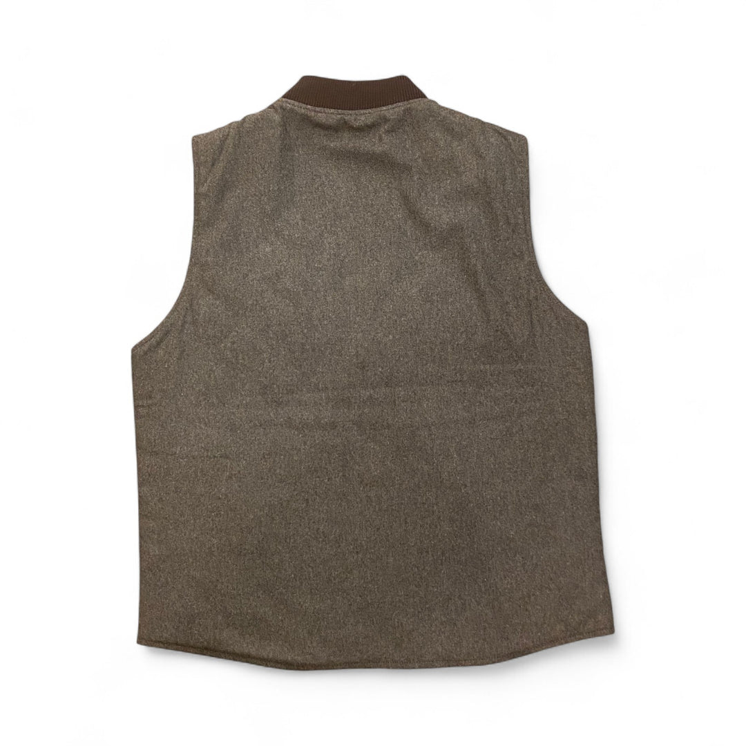 WOOL VEST REVERSIBILE OWL MARRONE