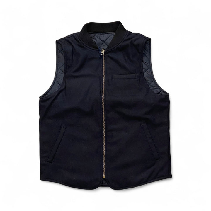 WOOL VEST REVERSIBILE OWL NAVY