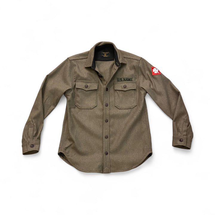 CAMICIA MILITARE IN LANA VERDE