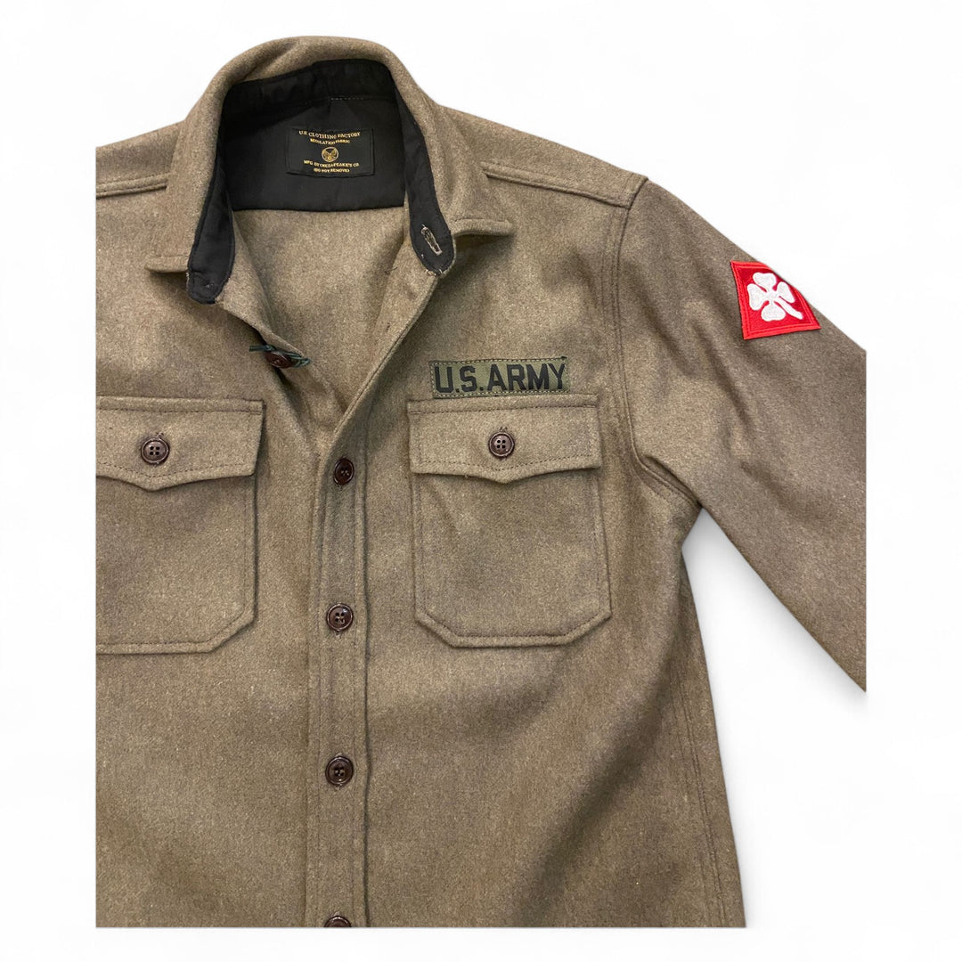 CAMICIA MILITARE IN LANA VERDE