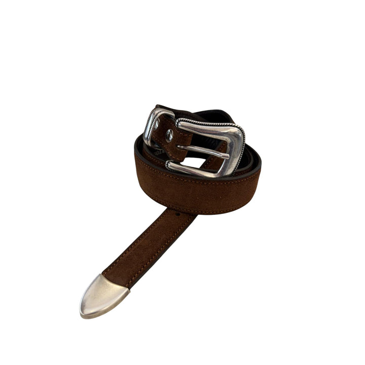 CINTURA IN PELLE SCAMOSCIATA COGNACK