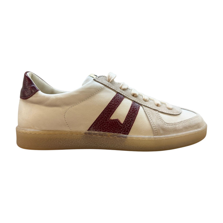 Sneakers in Vera Pelle Bianco-Marrone