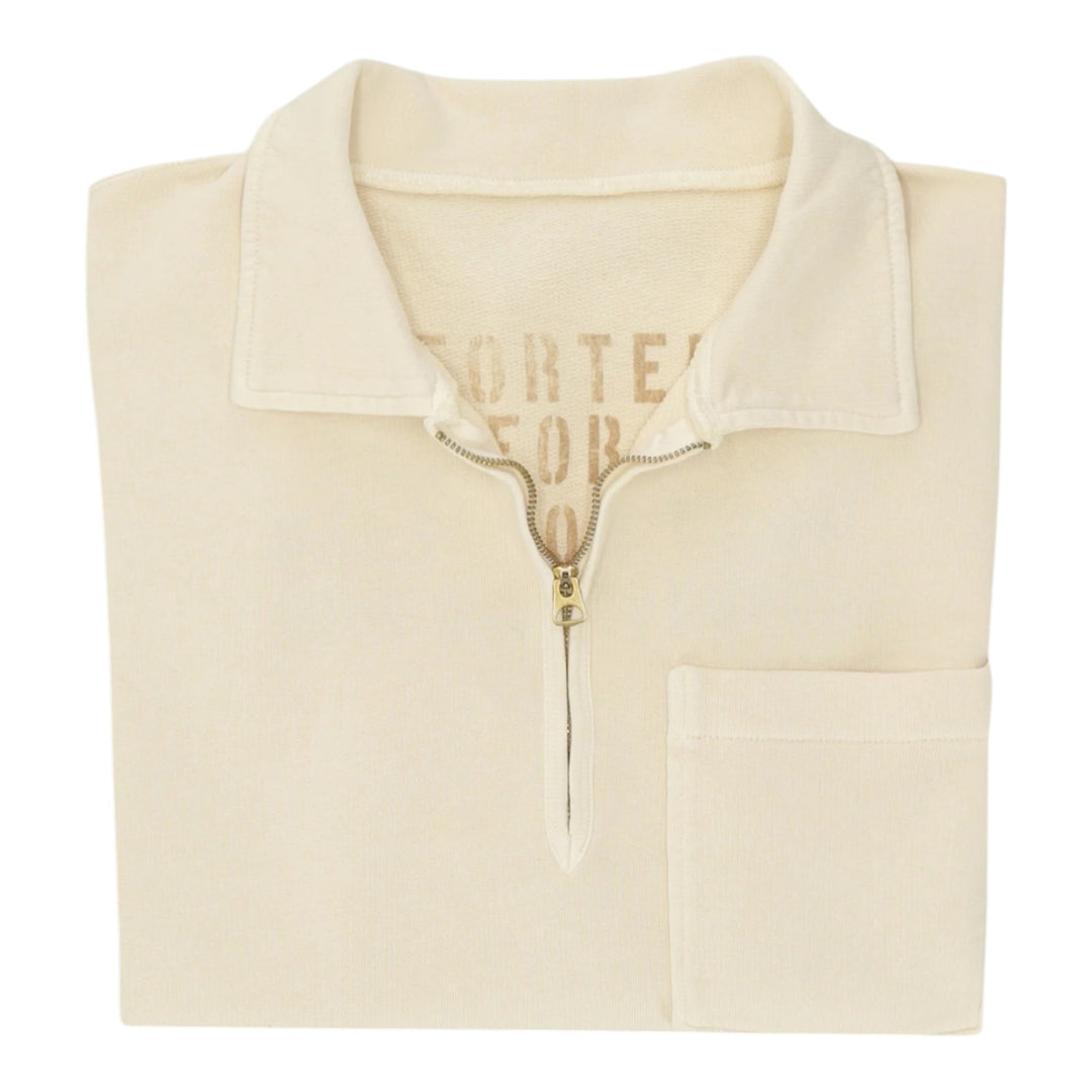 Yale Felpa in Jersey Garzato con Colletto e Zip Corda