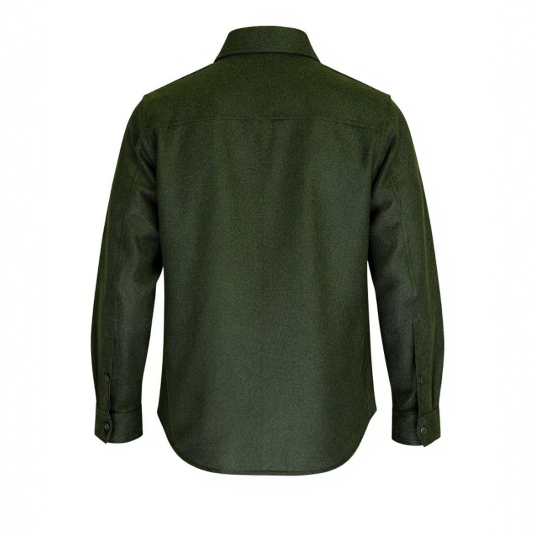 GREEN WOOL QUILTED SHIRT