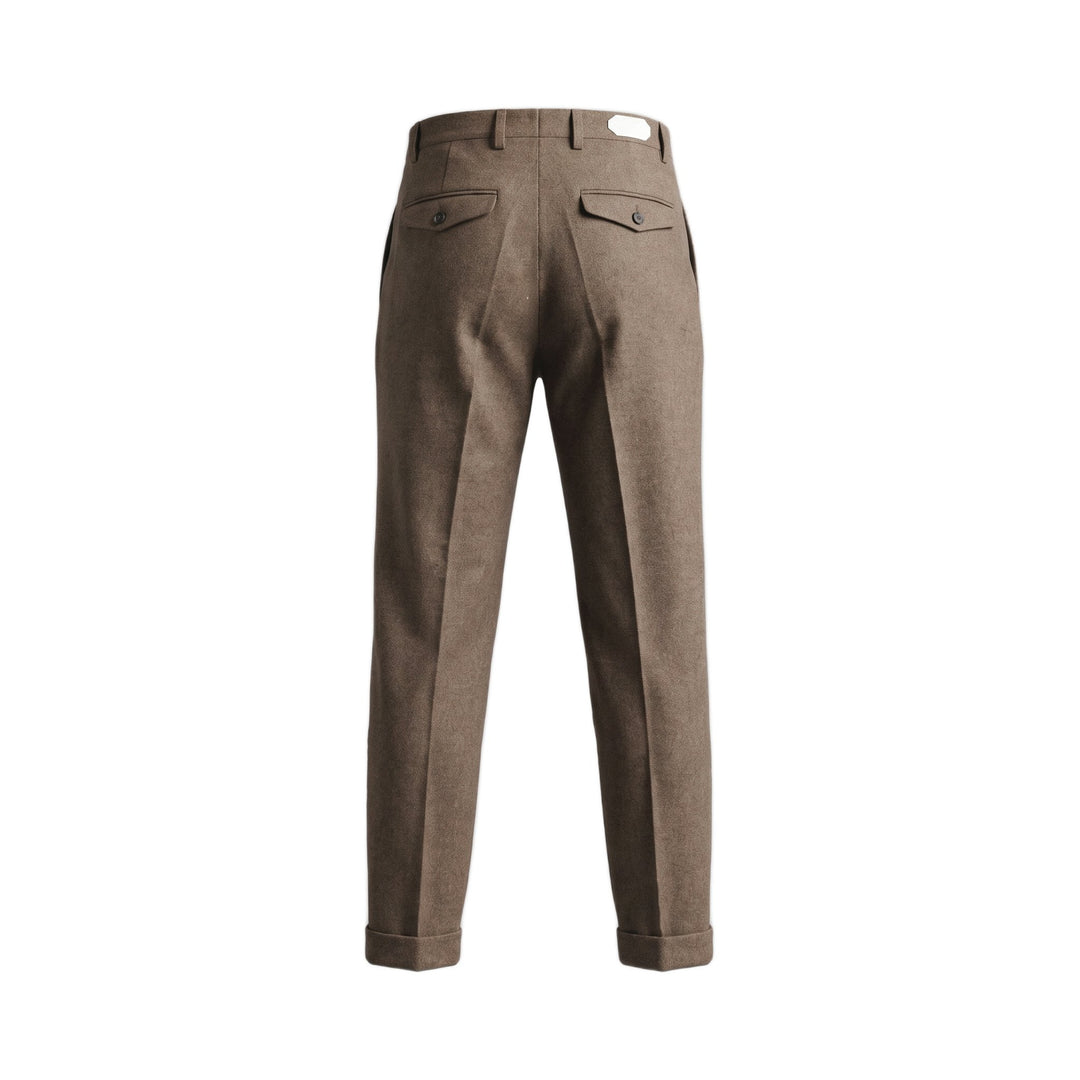 Aiburai PANTALONE URANO PR LANA MORO Marrone - foto 2