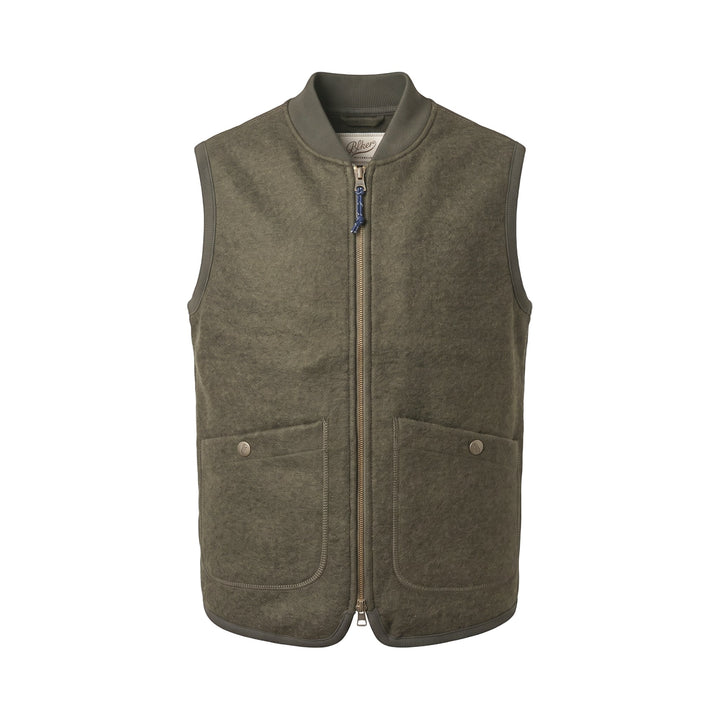 Bl'ker Vintage BOILED WOOL VEST WOLF GREEN Verde - foto 1