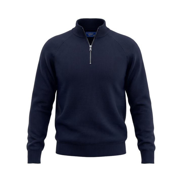 Bl'ker Vintage MAGLIONE HALF ZIP FINEZZA5 MERINOS CHRIS NAVY Blu - foto 1