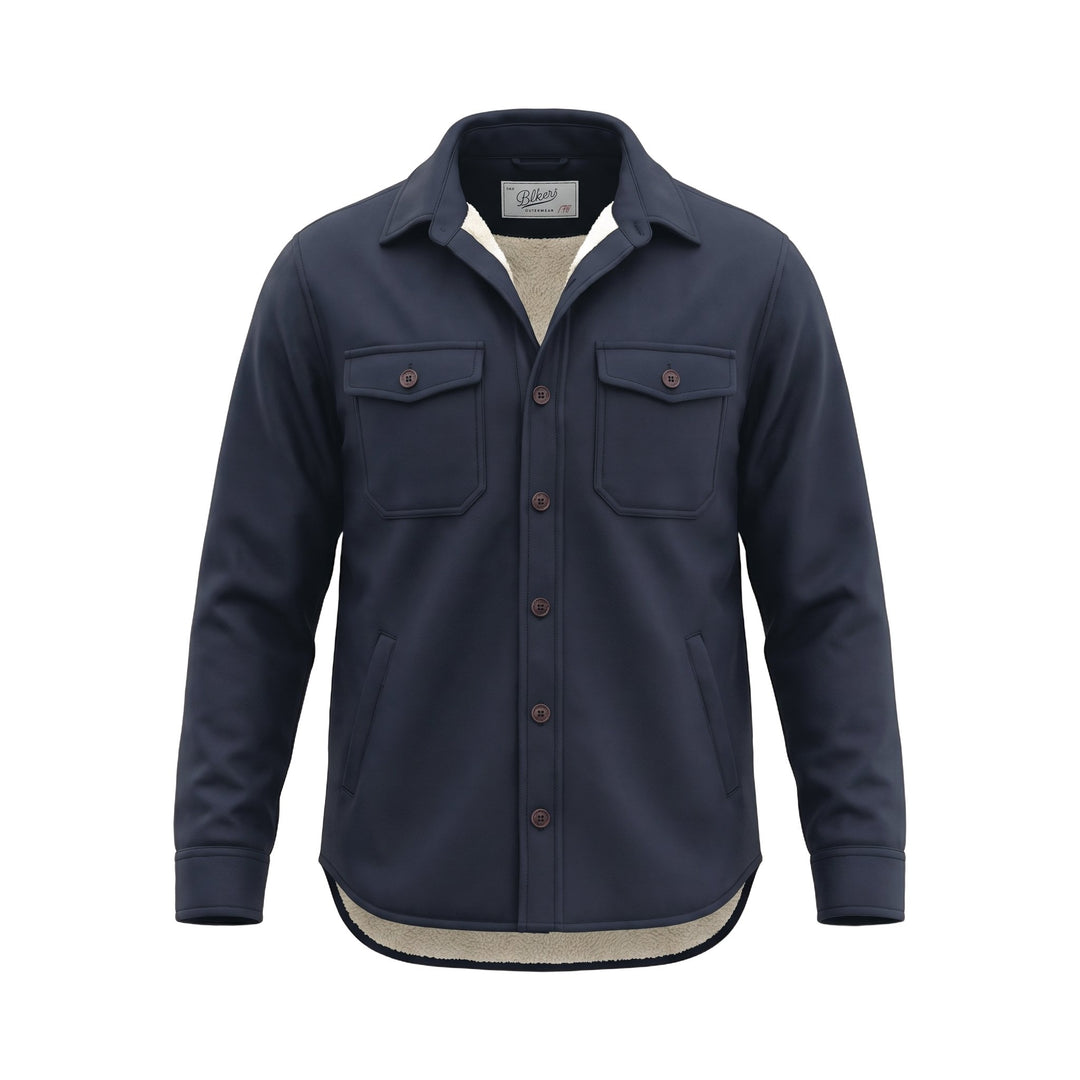 Bl'ker Vintage WOOL PADDED SHIRT DENALI NAVY Blu - foto 1