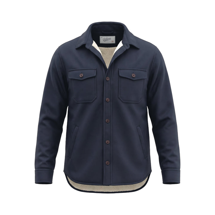 Bl'ker Vintage WOOL PADDED SHIRT DENALI NAVY Blu - foto 1