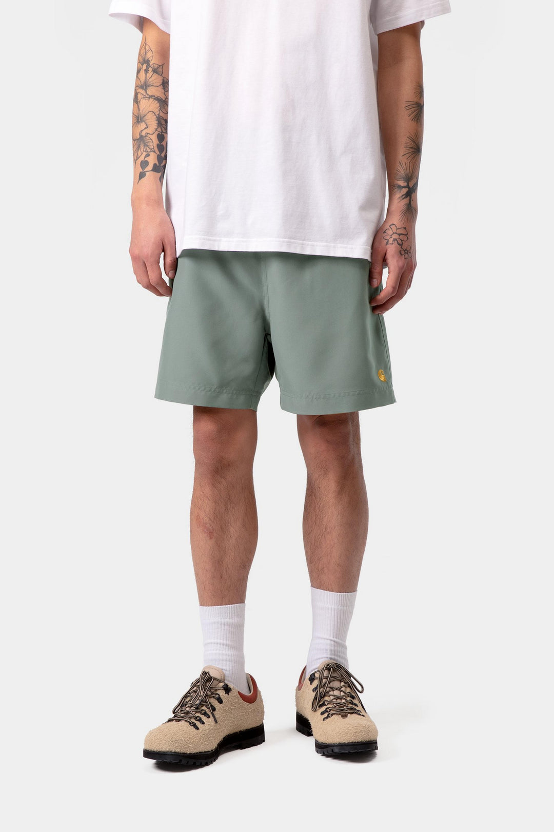 Carhartt Wip Chase Swim Trunks Velvet Green / Gold Verde - foto 3