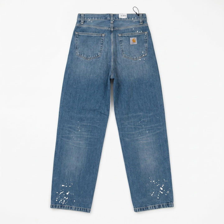 Carhartt Wip LONDON PANT DENIM BLUE DESTROY WASH SPLATTER Blu - foto 1