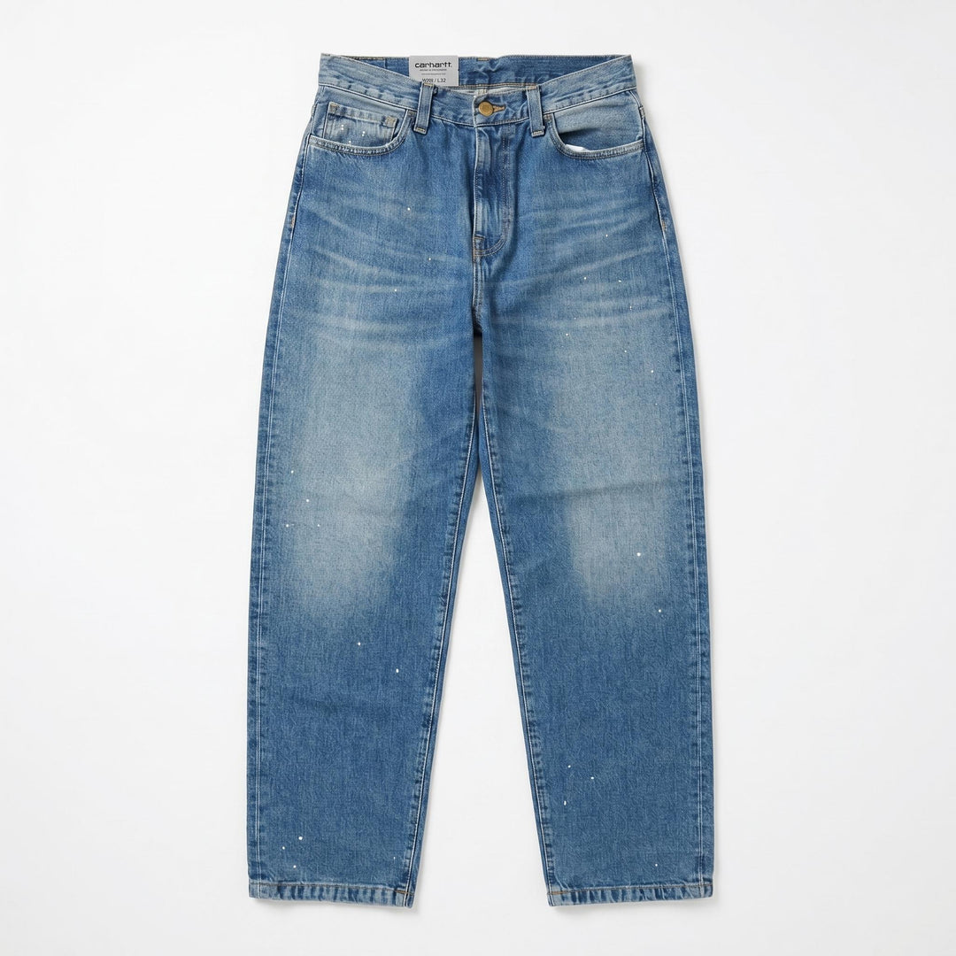 Carhartt Wip LONDON PANT DENIM BLUE DESTROY WASH SPLATTER Blu - foto 2