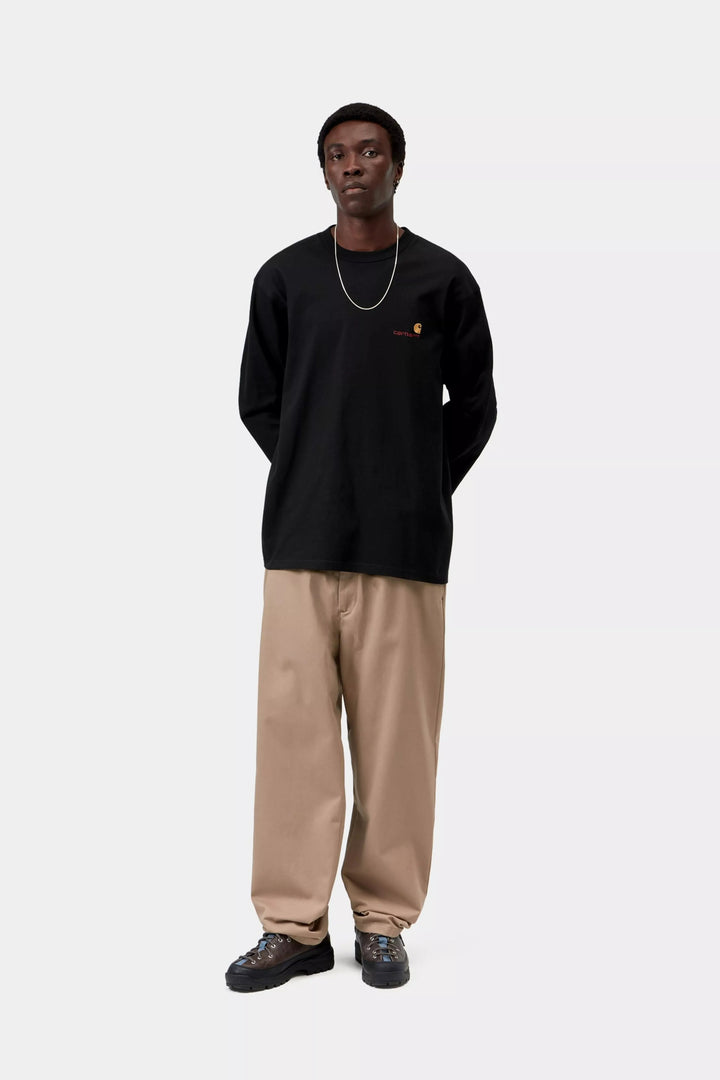 Carhartt Wip L/S AMERICAN SCRIPT T-SHIRT BLACK Nero - foto 6