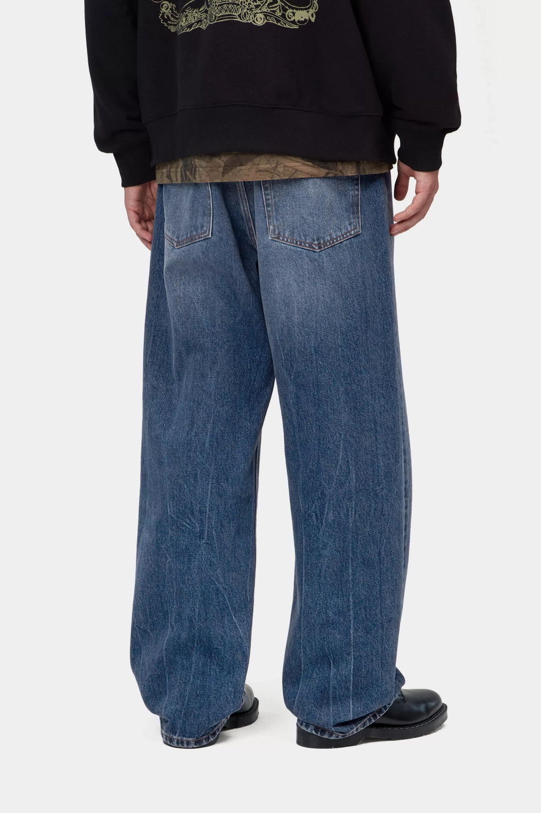 Carhartt Wip PAYSON PANT 15.75 OZ BLUE MARBLE USED WASH Blu - foto 4