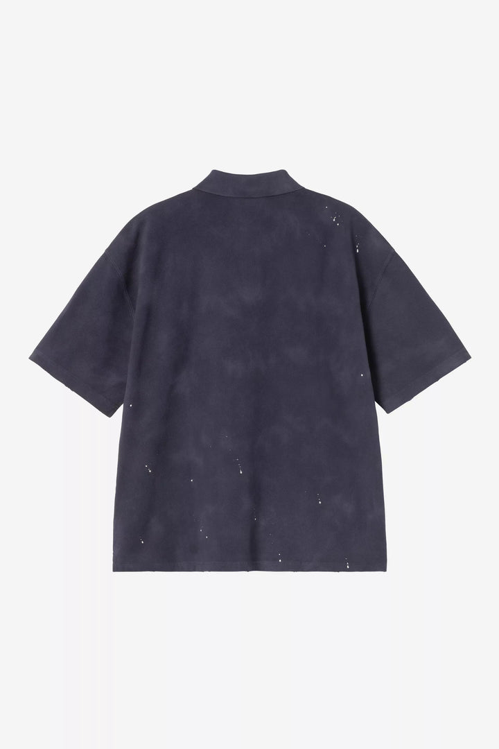 Carhartt Wip S/S PAINTER POLO DARK NAVY DESTROY WASH SPLATTER Blu - foto 3