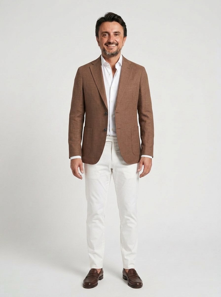 Circolo 1901 Blazer Cotone Lino Cioccolato Marrone - foto 3