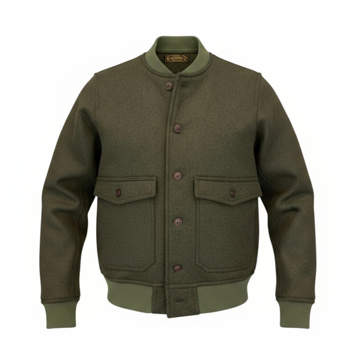 A1 WOOL BOMBER JACKET GREEN