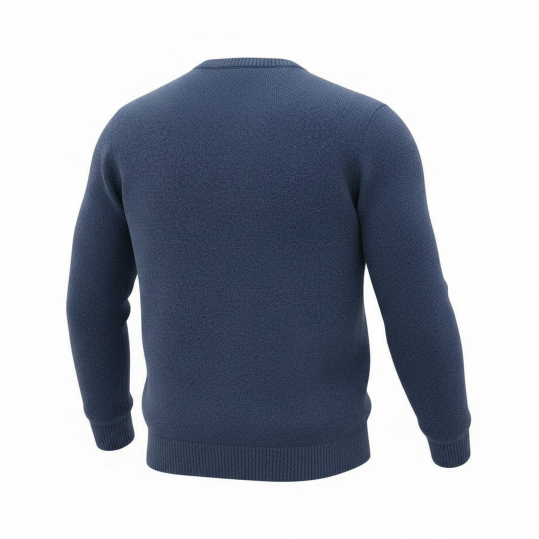 BLUE VIRGIN WOOL ROUND NECK