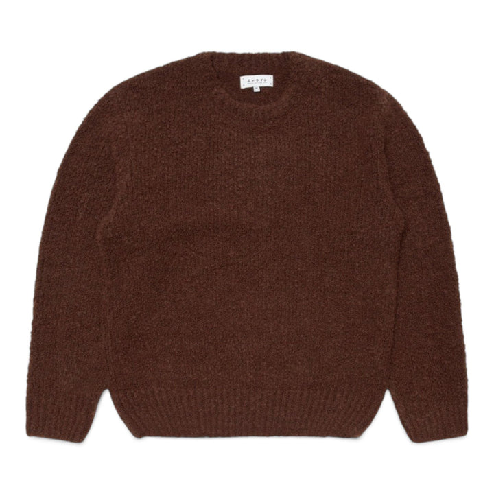 Edwin DUN TEXTURED SWEATER RUM RAISIN Marrone - foto 1