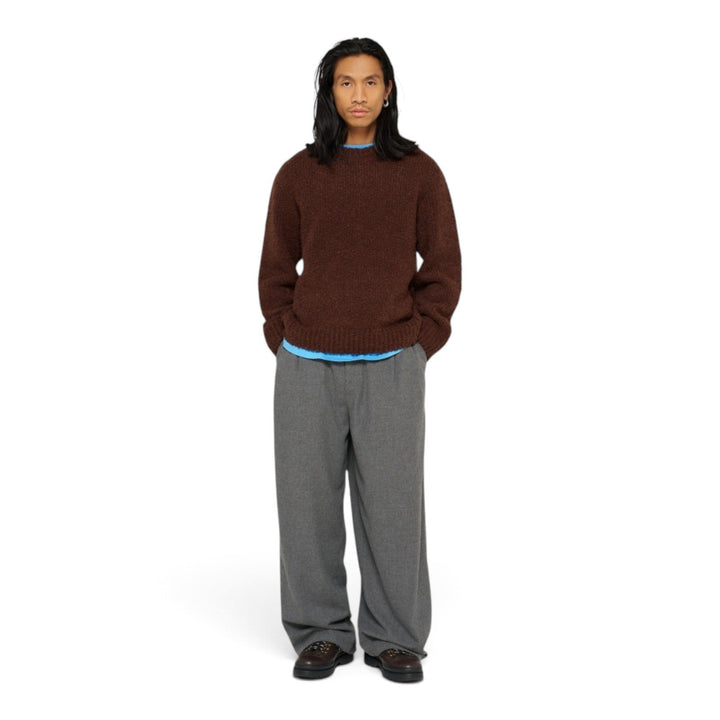 Edwin DUN TEXTURED SWEATER RUM RAISIN Marrone - foto 2