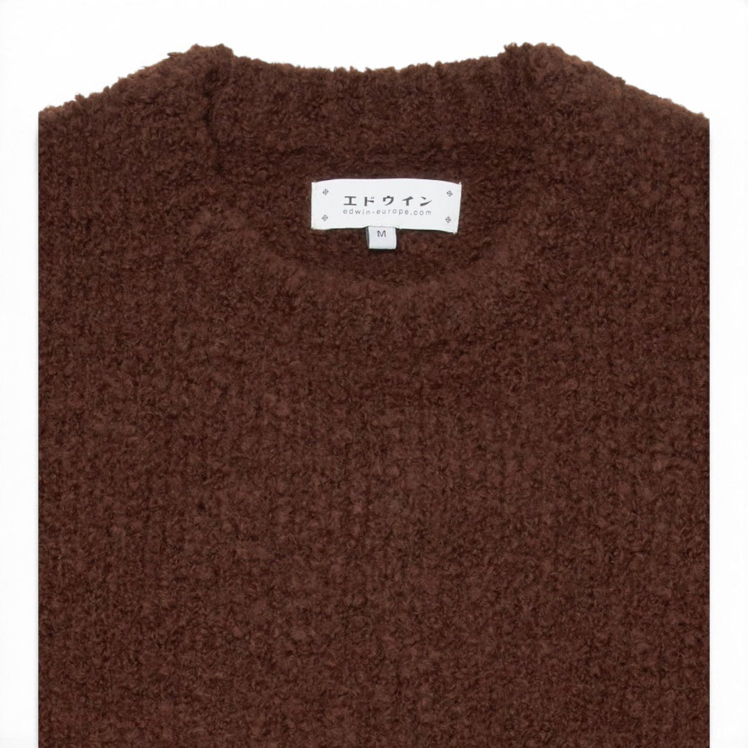 Edwin DUN TEXTURED SWEATER RUM RAISIN Marrone - foto 6