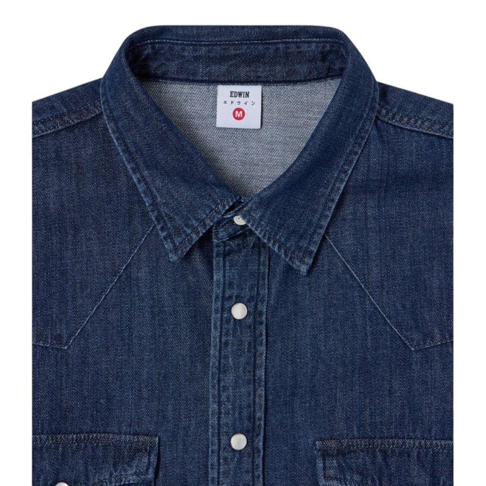 Edwin WESTERN SHIRT JAPAN DENIM BLUE DARK USED Blu - foto 2