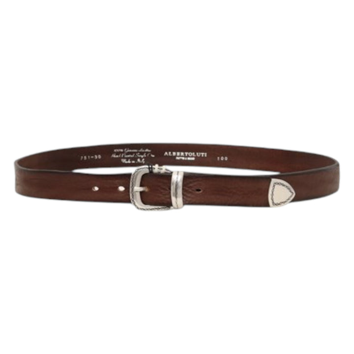 BROWN WESTERN GENUINE LEATHER BELT