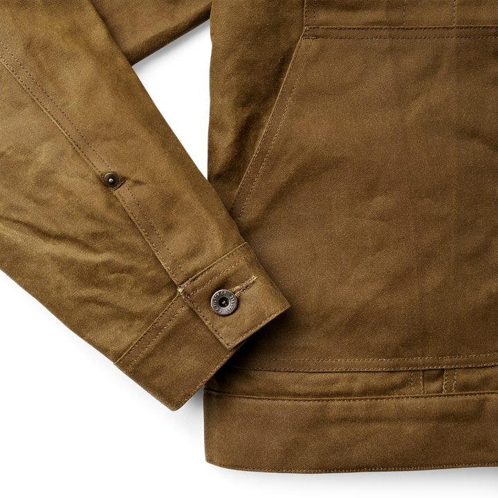 Filson Tin Cloth Short Lined Cruiser Jacket Dark Tan Marrone - foto 6