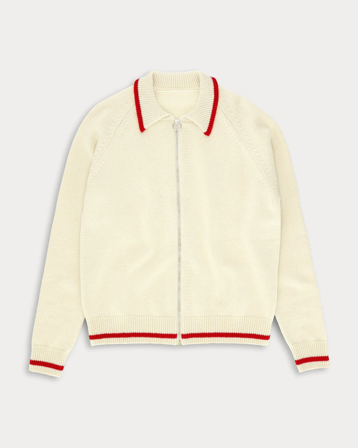 Fortela CROW MAGLIA IN LANA CON ZIP CREAM Bianco - foto 3