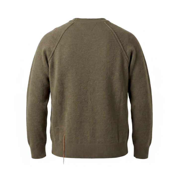 Fortela HARVARD MAGLIONE GIROCOLLO LANA MANICHE REGLAN ARMY GREEN Verde - foto 2